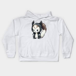 Cartoon Skunk Wearing Hoodie Kids Hoodie